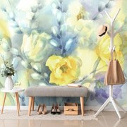 Carta da parati – Tulipani gialli acquerello