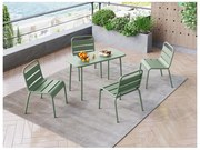 Sala da pranzo da giardino per bambini 1 tavolo + 4 sedie impilabili in Metallo Verde acqua - POPAYAN