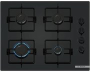 Piano cottura a gas - BOSCH Serie 2 - 4 fuochi - 52 x 59 x 5,4 cm - POP6B6K30 - Nero