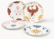 Set di 4 piatti da colazione dipinti a mano Mystic