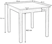 Tavolo Quadrato in Legno di Faggio e MDF (80x80 cm) Royal - SKLUM