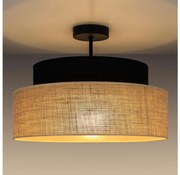 Lampadario a plafone BOHO 1xE27/60W/230V diametro 40 cm nero/beige