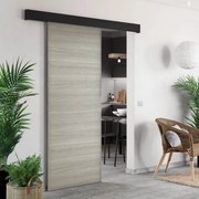 Porta scorrevole Cambridge in mdf grigio, L 93 x H 212 cm, con binario Atelier nero Reversibile