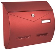 Cassetta postale ALUBOX  BUSTA formato rivista in acciaio rosso opaco L 37.5 x P 10.2 x H 31.5 cm