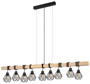 Lampadario Industrial Townshend 5 9 Luci Metallo Nero E Marrone