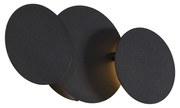 Lampada da parete moderna nera con LED dimmerabile a 3 livelli 3 luci - Sunrise