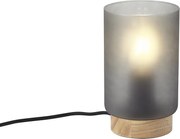 Lampada da tavolo moderna in legno con vetro grigio opaco - Umbra