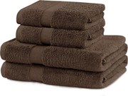 Asciugamani e teli da bagno in spugna di cotone marrone in un set di 4 pezzi Marina - DecoKing