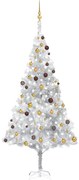 Albero di Natale Preilluminato con Palline Argento in PET, Albero di Natale Preilluminato con Palline Argento 240 cm PET III