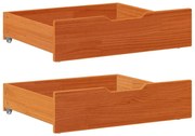 Cassettoni Per Letto 2pz Marrone Cera 65x55x16 Cm Legno Di Pino /