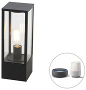 Lampada da esterno intelligente in piedi nera 40 cm IP44 incluso Wifi ST64 - Charlois