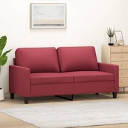Divano A 2 Posti Rosso Vino 140 Cm İn Similpelle /