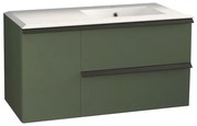 Mobile sottolavabo e lavabo Rodi verde opaco L 105 x H 57 x P 46 cm