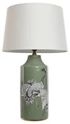 Lampada da tavolo Home ESPRIT Bianco Nero Verde Dorato Ceramica 50 W 220 V 40 x 40 x 67 cm