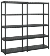 Scaffale A 5 Ripiani Nero 183x45,7x185 Cm İn Plastica /