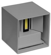 Applique Led cubo da parete 20W Doppia emissione Grigio IP65 Bianco neutro 4000K Wisdom