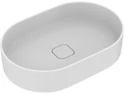 Lavabo da appoggio Strada II ovale in ceramica L 60 x H 18 x P 40 cm bianco lucido
