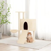 Albero per gatti con tiragraffi in sisal crema 96 cm