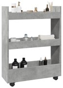 Carrello Stretto A 3 Livelli Grigio Cemento İn Truciolato /