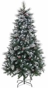 Albero di Natale Bianco Rosso Verde PVC Metallo Polietilene Nevoso 210 cm