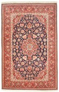 Kashan Tappeto 140 x 220 Blu (Iran) Annodato A Mano