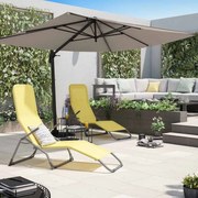 Ombrellone decentrato grigio Aura NATERIAL L 281 x 386.5 cm con telo tortora