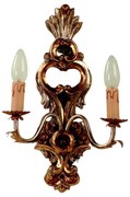 Applique In Legno Classico Argento Mecca 2 Luci Aquila