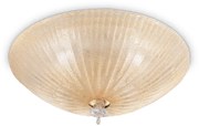 Plafoniera Classica Shell Vetro Ambra 4 Luci E27