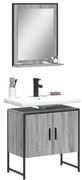 Set mobili da bagno 2 pz grigio sonoma in legno multistrato