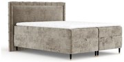 Letto boxspring beige con spazio contenitivo 180x200 cm Voyage - Maison de Rêve