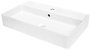 Lavabo da incasso con bordo a vista quadrato vasca centrale Easy L 71 x H 12 x P 41 cm in porcellana bianco