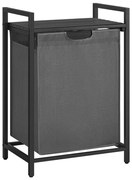 Cesto per la biancheria REX nero/grigio