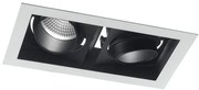 Incasso led apollo nero in alluminio 2x10w 2000lm 3000k orientabile...