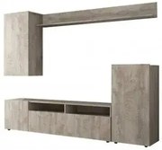 Parete Soggiorno Bridge Rovere Chiaro, Dimensioni: cm 207 x 34 x 170 h