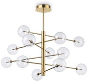 Sospensione Contemporanea Equinoxe Metallo Ottone 12 Luci 2W 3000K Luce Calda