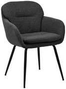 GEORGIA Antracite (tessuto Monza 130) - MODERNA SEDIA IMBOTTITA BOUCLÉ PER SOGGIORNO/SALA DA PRANZO/UFFICIO LOFT