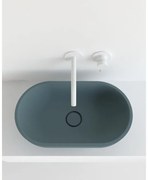 Lavabo da appoggio Capsula ovale in resina L 60 x P 35 x H 17.1 cm blu