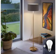 Lampada da terra LED TUNJA 1xE27/20W/230V Ø 38 cm oro/taupe