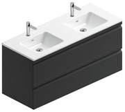 Mobile sottolavabo e lavabo Pull grigio grafite opaco in mdf L 120 x H 56 x P 46 cm 2 cassetti