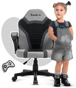 Sedia da gaming ergonomica per bambini in nero e grigio