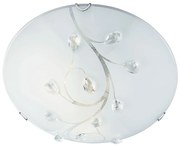 Plafoniera Classica Dunkerque Acciaio Bianco Vetro Cromo 1 Luce E27 D40Cm