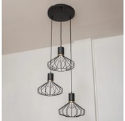 Lampadario a sospensione con cavo SOLANO 3xE27/15W/230V nero/oro