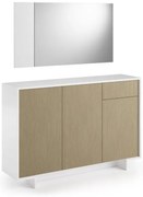 Mobile Madia Slim L 134 x H 87 x P 35 cm bianco e marrone