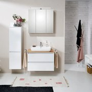 Mobile da bagno sotto lavabo Balu bianco/rovere L 75 x H 90 x P 48 cm, lavabo non incluso