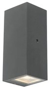 Applique da parete grigia 2 luci IP44 con sensore crepuscolare - Baleno