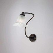 Bonetti Illumina Applique in ferro laccato marrone con decorazione oro antico e diffusore in vetro diametro 14 - 1 luce