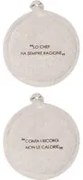 Set 2 presine 17 cm tortora con scritta