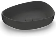 Lavabo da appoggio irregolare in ceramica L 55 x H 14 cm nero