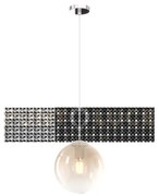 Sospensione cromo 1 luce vetro piccolo ambra 1194cr-s20-am