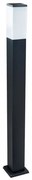 Paletto da Giardino 100cm Quadrato acciaio INOX Nero, IP54 IK06 base E27 Base E27
